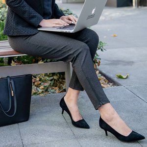 Betabrand Skinny Leg Cigarette Yoga Dress Pants